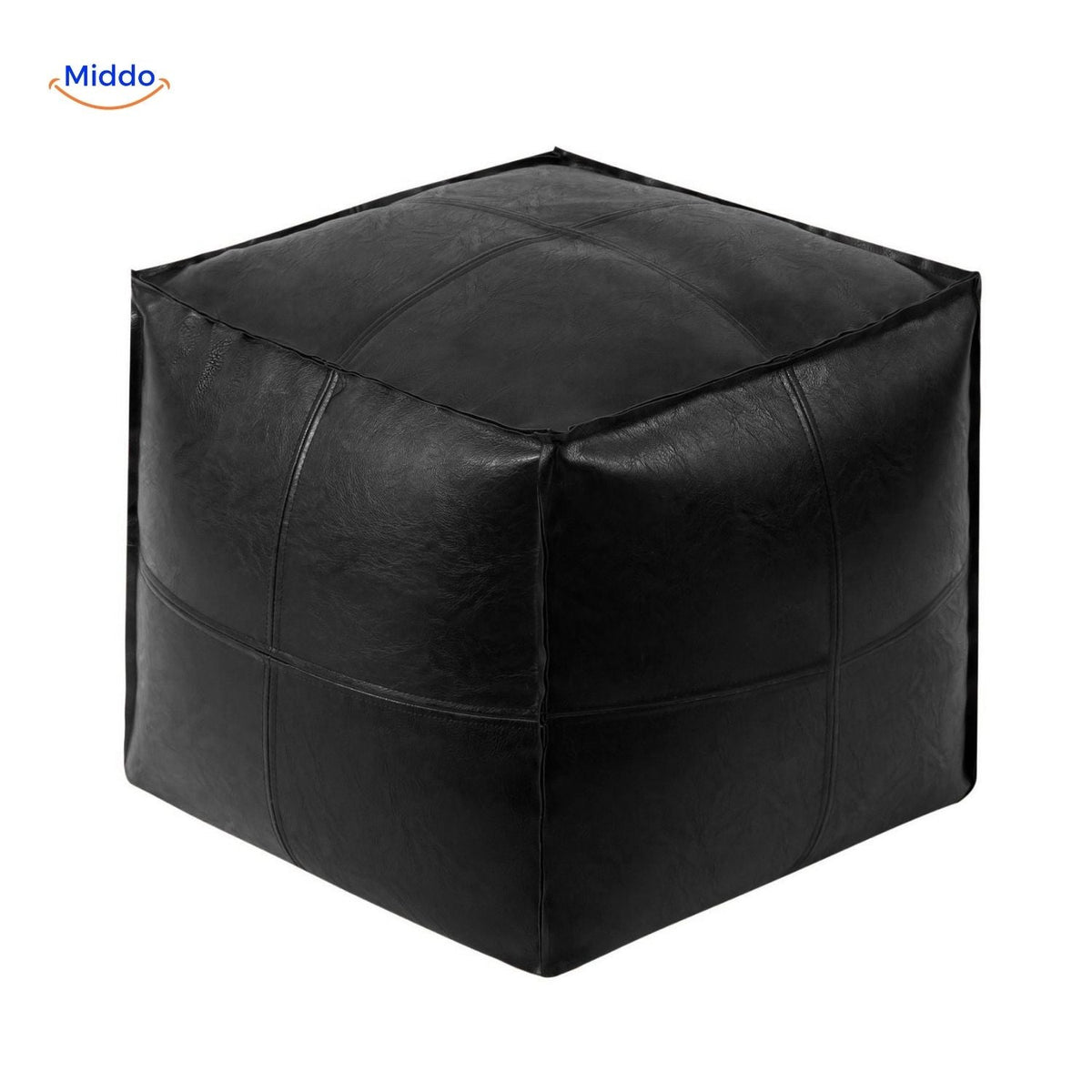 Befüllbarer Leder-Sitzsack Tatami-Kissen 45x45x40cm Polyurethan Multifunktional Meditation Yoga Leseecke Lounge | Sansoti