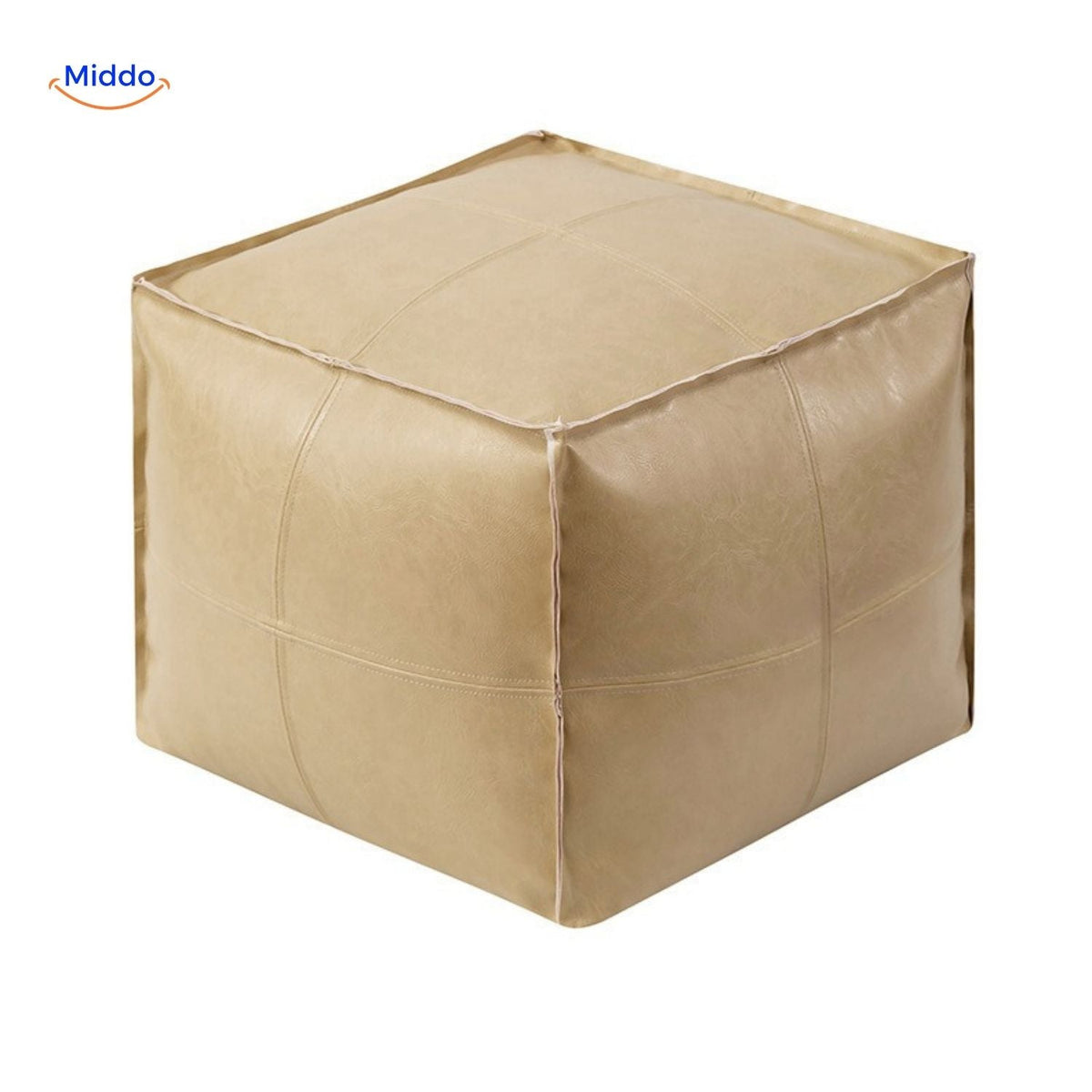 Befüllbarer Leder-Sitzsack Tatami-Kissen 45x45x40cm Polyurethan Multifunktional Meditation Yoga Leseecke Lounge | Sansoti