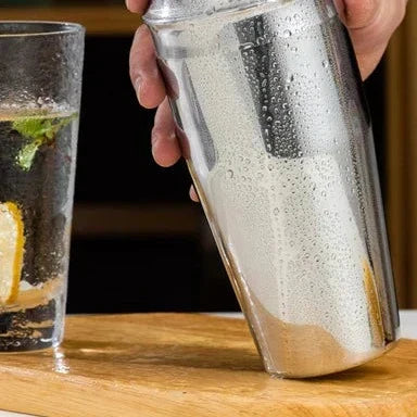 Ensemble à cocktails en acier inoxydable 10 pièces avec shaker, doseur, cuillère et support, argenté, or rose, noir, ustensiles de bar professionnels | Sansoti