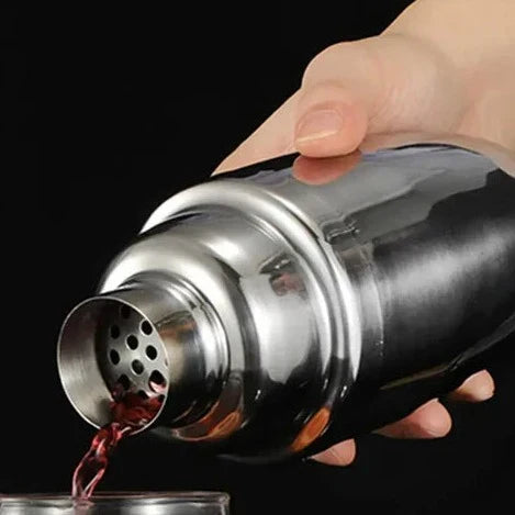 Ensemble à cocktails en acier inoxydable 10 pièces avec shaker, doseur, cuillère et support, argenté, or rose, noir, ustensiles de bar professionnels | Sansoti