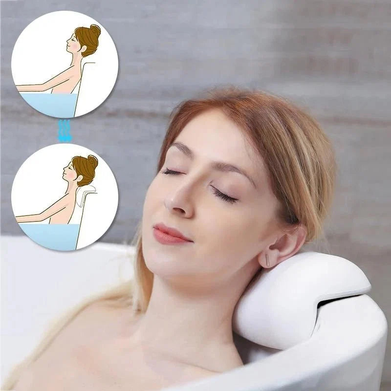 Ergonomisches Badekissen mit Saugnäpfen Wasserfest Nackenstütze für Bad Spa Wellness Komfort Entspannung | Sansoti