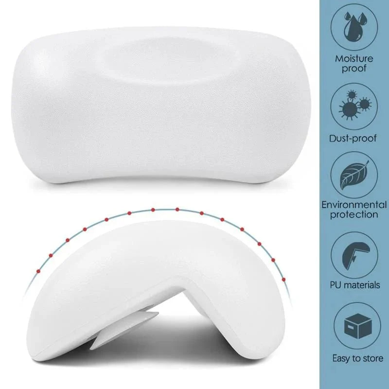 Ergonomisches Badekissen mit Saugnäpfen Wasserfest Nackenstütze für Bad Spa Wellness Komfort Entspannung | Sansoti
