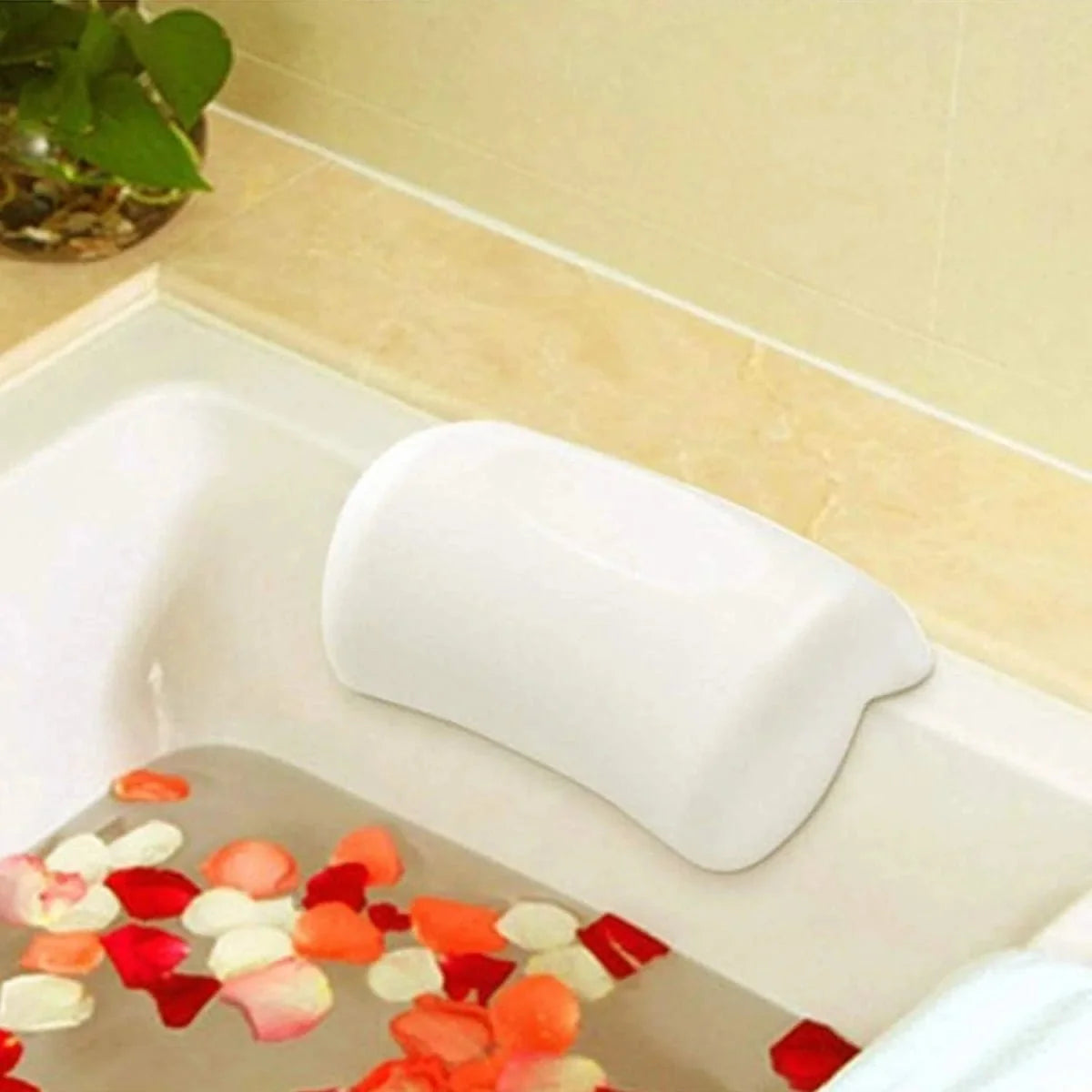 Ergonomisches Badekissen mit Saugnäpfen Wasserfest Nackenstütze für Bad Spa Wellness Komfort Entspannung | Sansoti