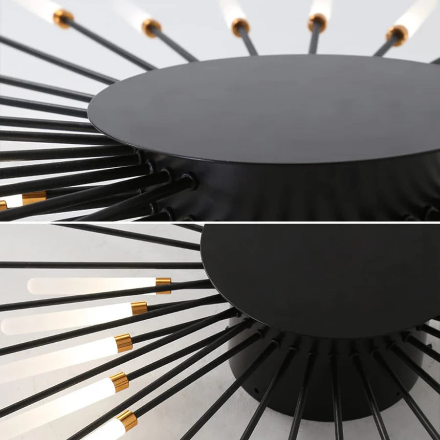 LED Flush-Mount Ceiling Light Firework Starburst Design Metal Acrylic Living Room Bedroom Black Gold Modern | Sansoti