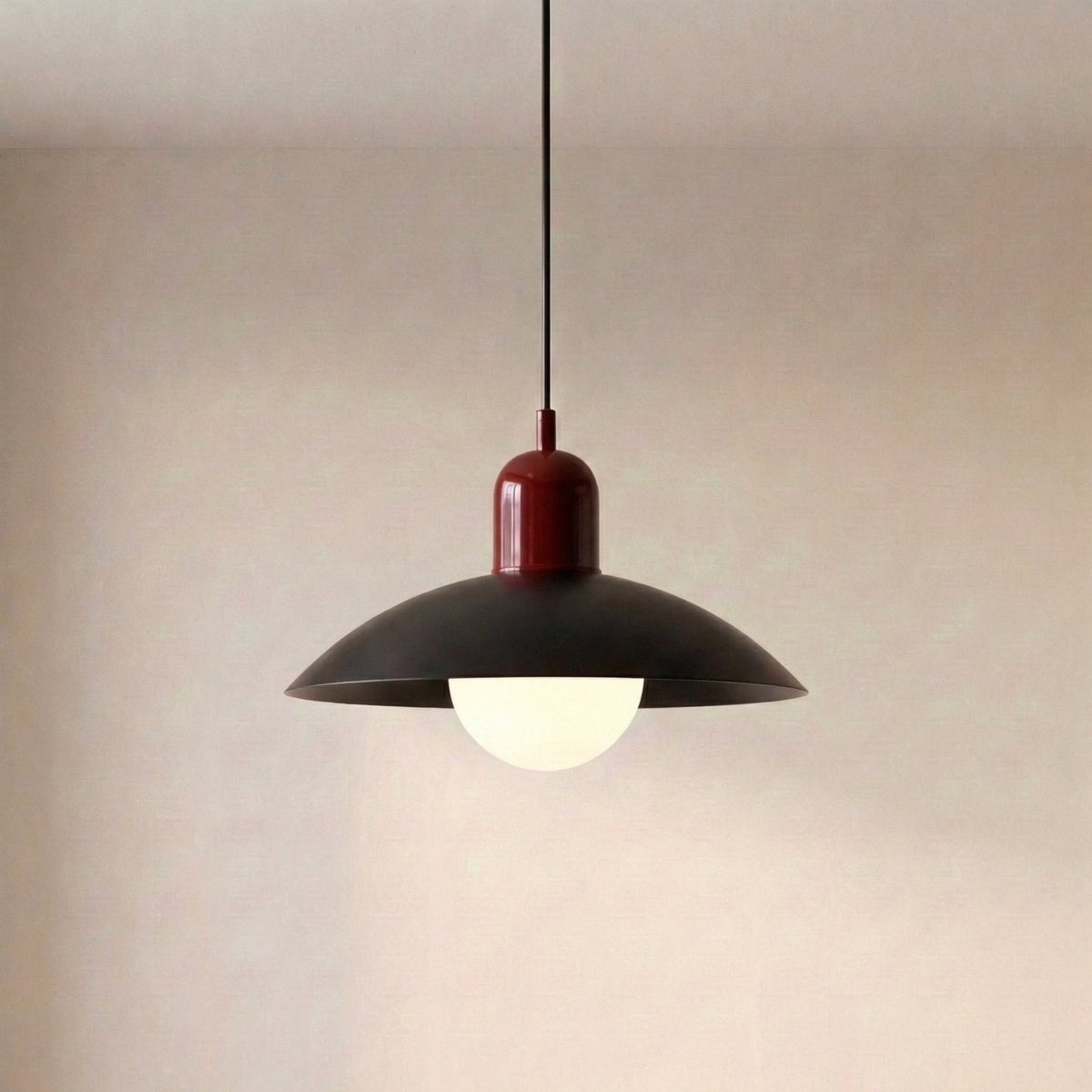 Dwukolorowa żelazna lampa wisząca Ø32 cm, ciepłobiała dioda LED do jadalni, kuchennej wyspy i salonu, styl rustykalny, nowoczesna | Sansoti