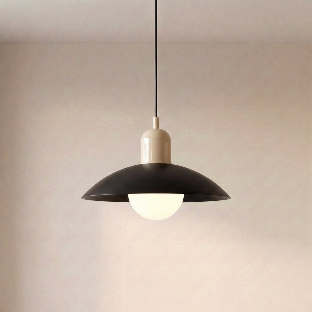Dwukolorowa żelazna lampa wisząca Ø32 cm, ciepłobiała dioda LED do jadalni, kuchennej wyspy i salonu, styl rustykalny, nowoczesna | Sansoti