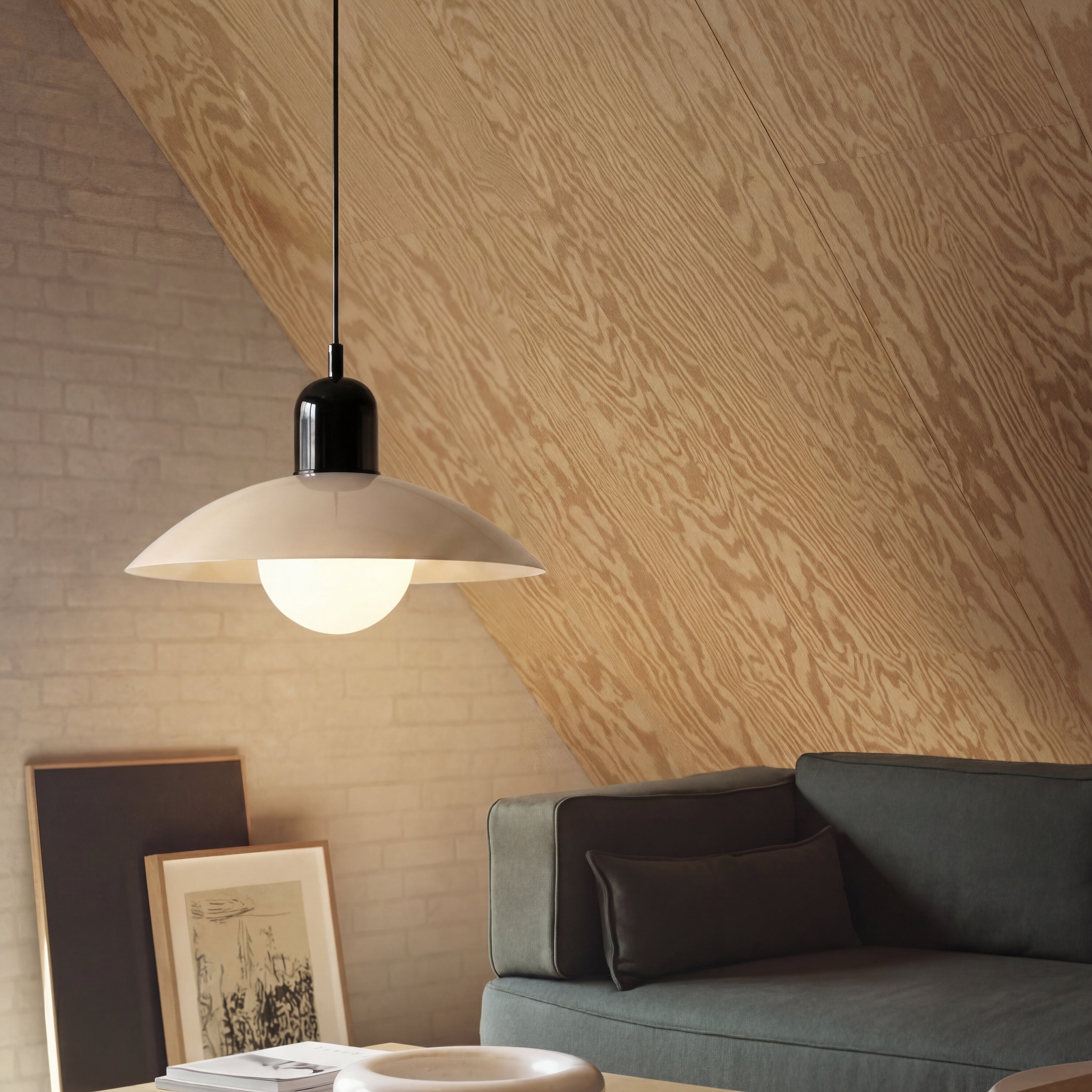 Dwukolorowa żelazna lampa wisząca Ø32 cm, ciepłobiała dioda LED do jadalni, kuchennej wyspy i salonu, styl rustykalny, nowoczesna | Sansoti