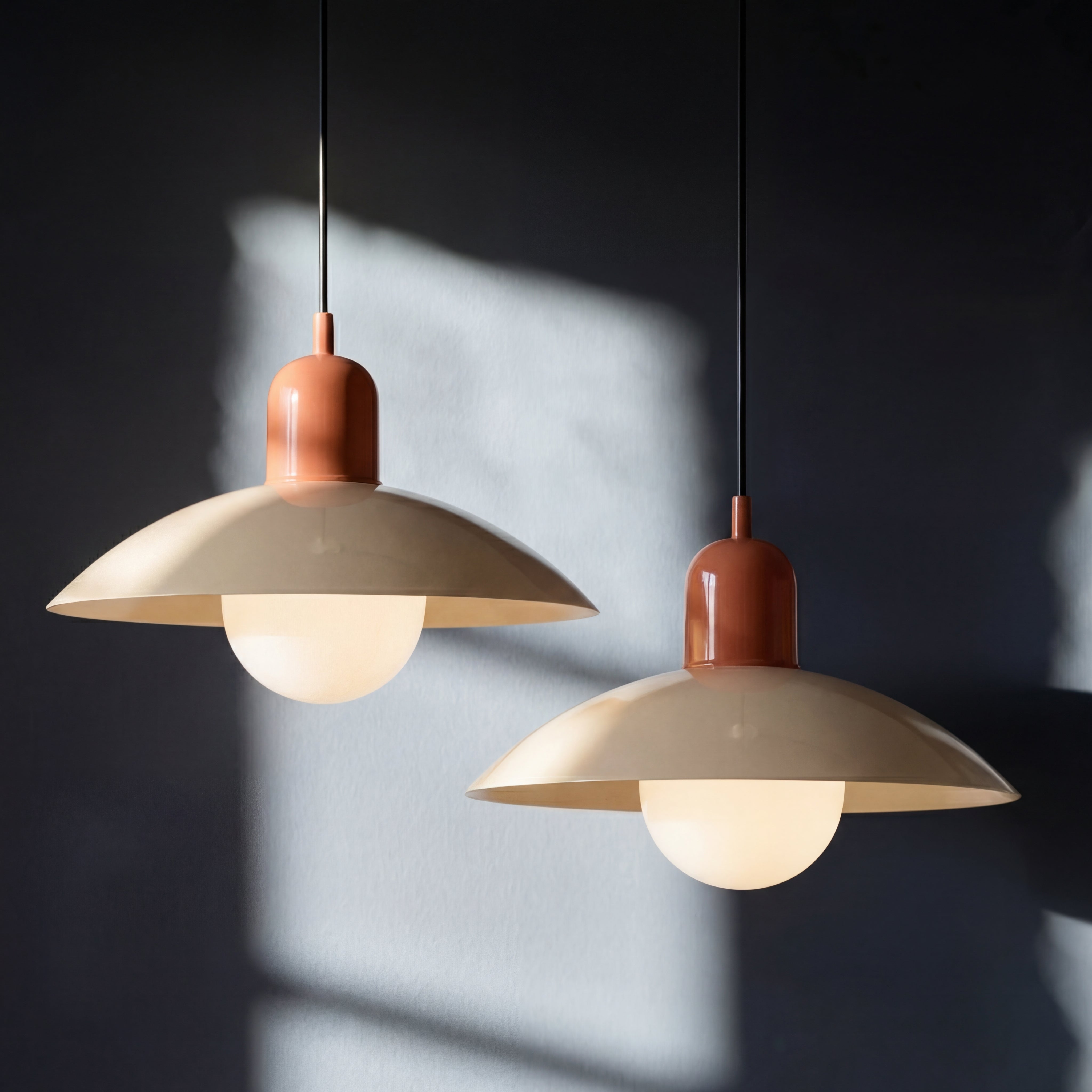 Dwukolorowa żelazna lampa wisząca Ø32 cm, ciepłobiała dioda LED do jadalni, kuchennej wyspy i salonu, styl rustykalny, nowoczesna | Sansoti