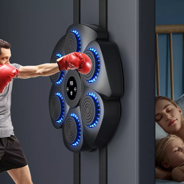 Muziek Bokszak met Targeting & Verlichting – Training Punching Pad met Ritmefunctie voor Thuis | Sansoti