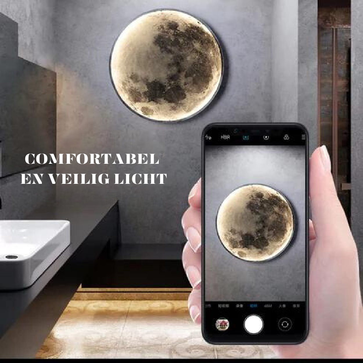 Maan Wandlamp Met Instelbaar Led Licht En Realistische Maanstructuur | Sansoti