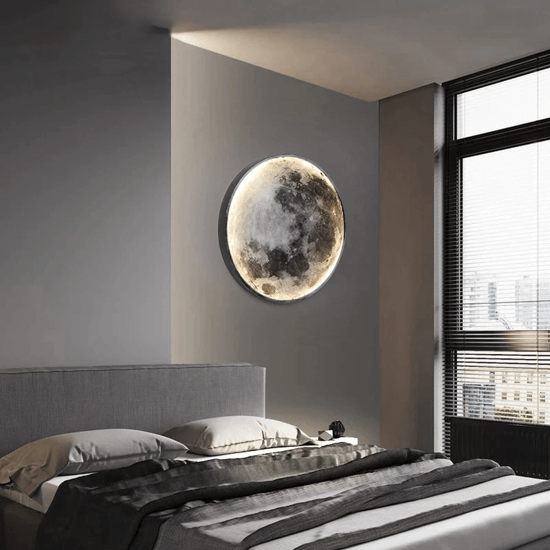 Maan Wandlamp Met Instelbaar Led Licht En Realistische Maanstructuur | Sansoti