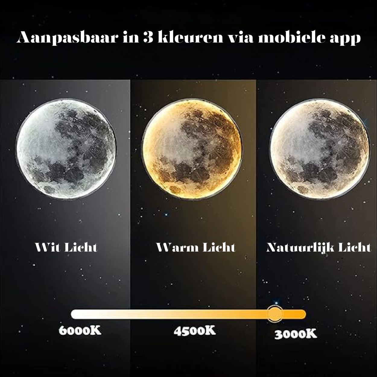 Maan Wandlamp Met Instelbaar Led Licht En Realistische Maanstructuur | Sansoti