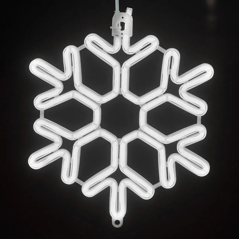 LED-Schneeflocken-Hängeleuchte für den Außenbereich, warmweiß, Weihnachtsbeleuchtung für Balkon, Garten und Terrasse, dekorativ, stimmungsvoll, Winter | Sansoti