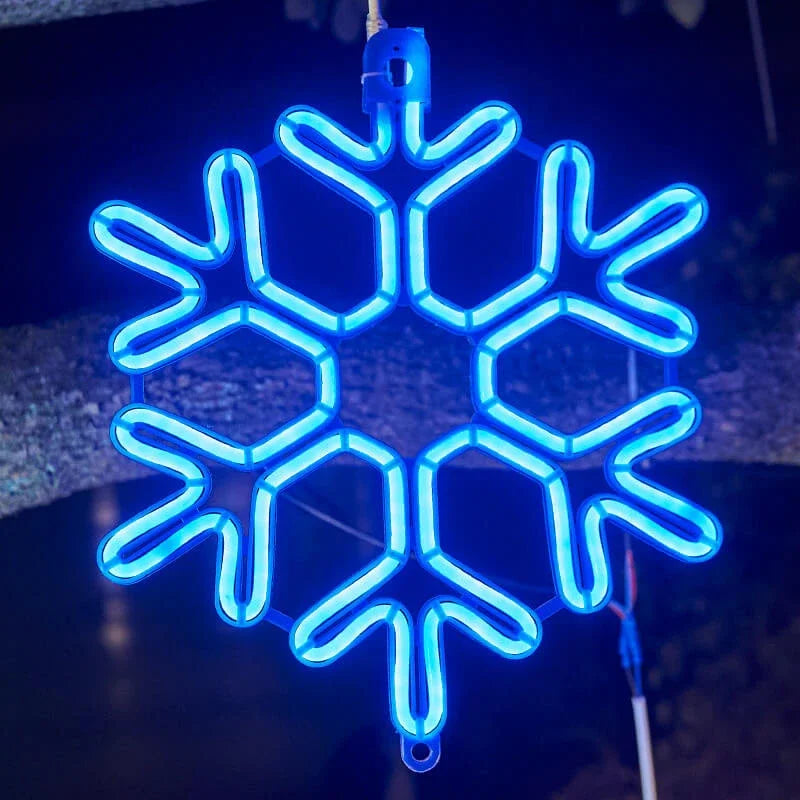 LED-Schneeflocken-Hängeleuchte für den Außenbereich, warmweiß, Weihnachtsbeleuchtung für Balkon, Garten und Terrasse, dekorativ, stimmungsvoll, Winter | Sansoti