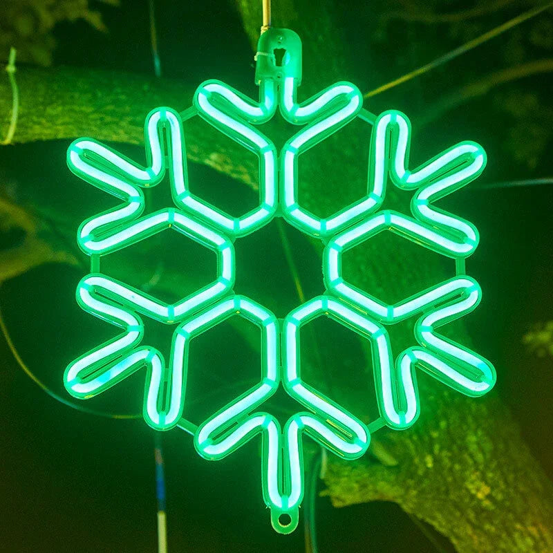 LED-Schneeflocken-Hängeleuchte für den Außenbereich, warmweiß, Weihnachtsbeleuchtung für Balkon, Garten und Terrasse, dekorativ, stimmungsvoll, Winter | Sansoti
