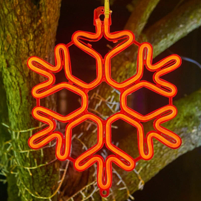 LED-Schneeflocken-Hängeleuchte für den Außenbereich, warmweiß, Weihnachtsbeleuchtung für Balkon, Garten und Terrasse, dekorativ, stimmungsvoll, Winter | Sansoti