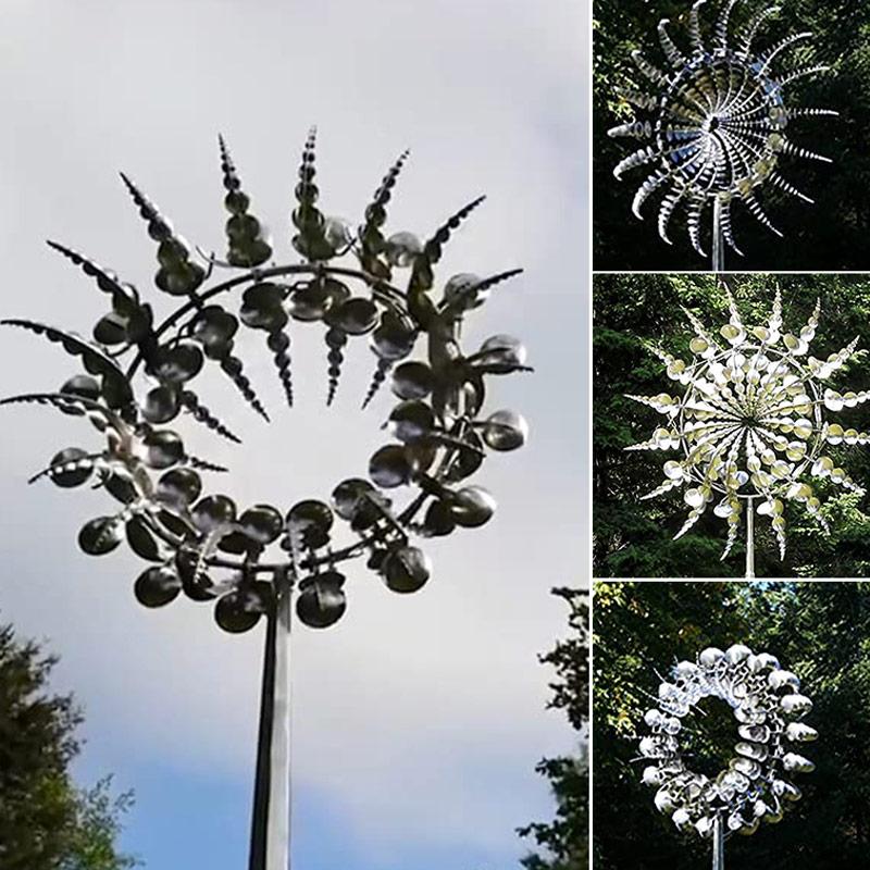 Skulpturales Windspiel aus Metall für Garten und Terrasse mit beruhigender Drehbewegung | Restfield