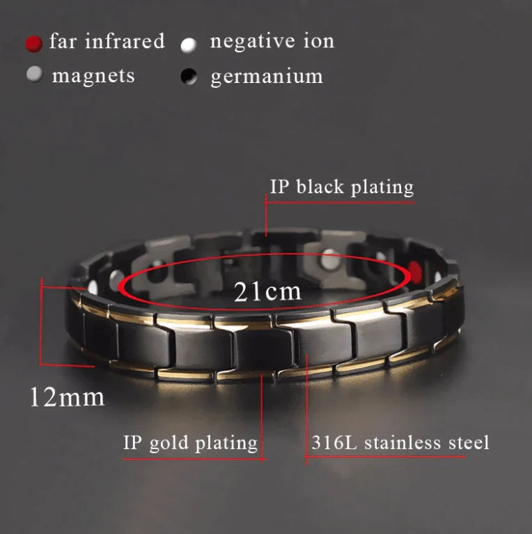 Bracelet magnétique avec hématite et néodyme pour bien-être et équilibre | Sansoti