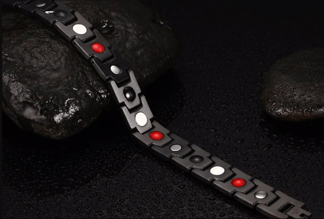 Bracelet magnétique avec hématite et néodyme pour bien-être et équilibre | Sansoti