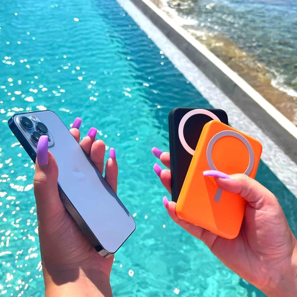Wireless Magnetic Power Bank, 5000-10000 mAh, iPhone Charging Station, Compact, Fast Charging, On the Go, Travel | Sansoti