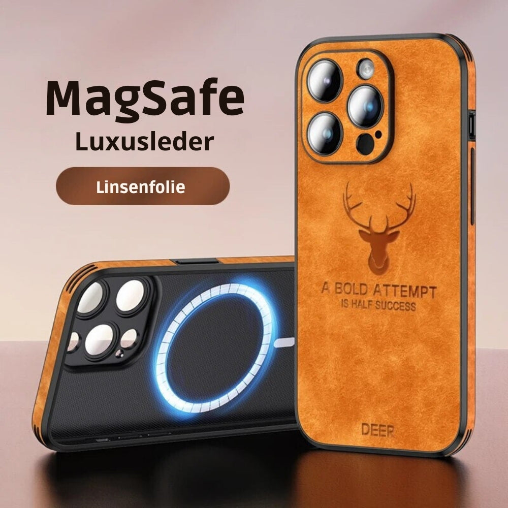 Smartphone Hoesje in Leerlook — Slank Design met Valbescheming & MagSafe-Compatibiliteit voor iPhone 16/15/14/13/12 | Sansoti