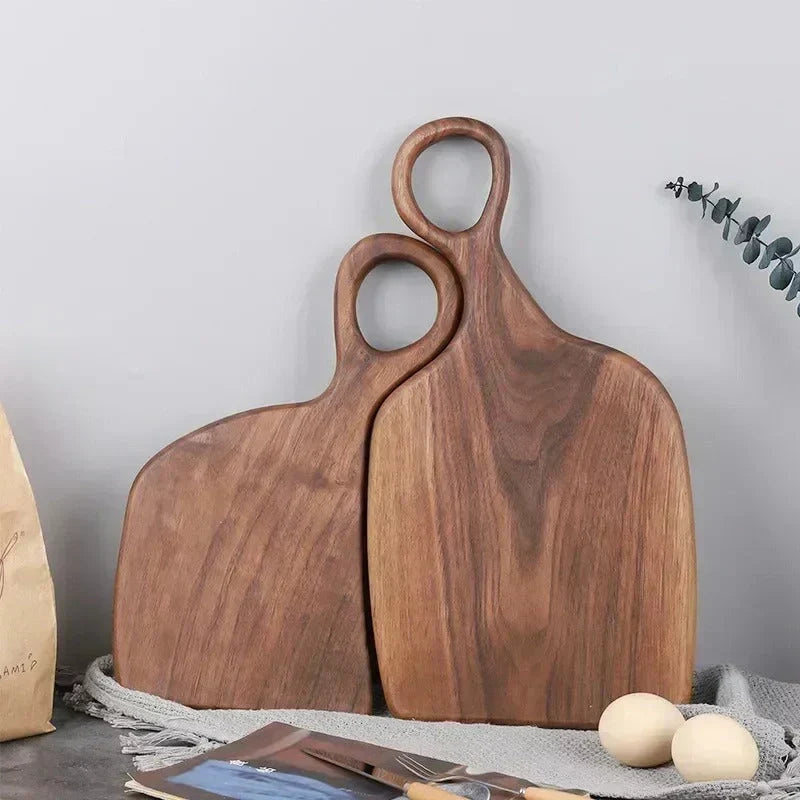Doppelseitiges Schneidebrett aus Walnussholz für die Küche, zum Servieren und Zubereiten, langlebiges Küchenaccessoire aus Holz | Sansoti