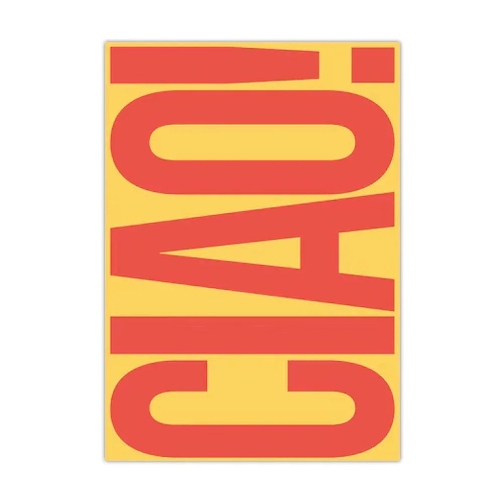 Canvas-Wandposter mit Ciao-Zitat in Schwarz, Weiß, Beige und Rosa, skandinavisches, minimalistisches Design, Wanddekoration fürs Wohnzimmer | Sansoti