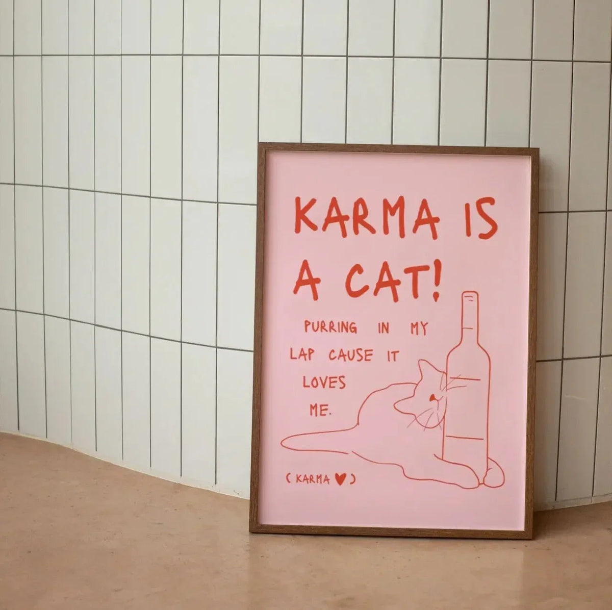 Canvasprint Zwarte Kat Wanddecoratie Minimalistisch Modern Interieur Humoristische Print Woonkamer Slaapkamer | Sansoti