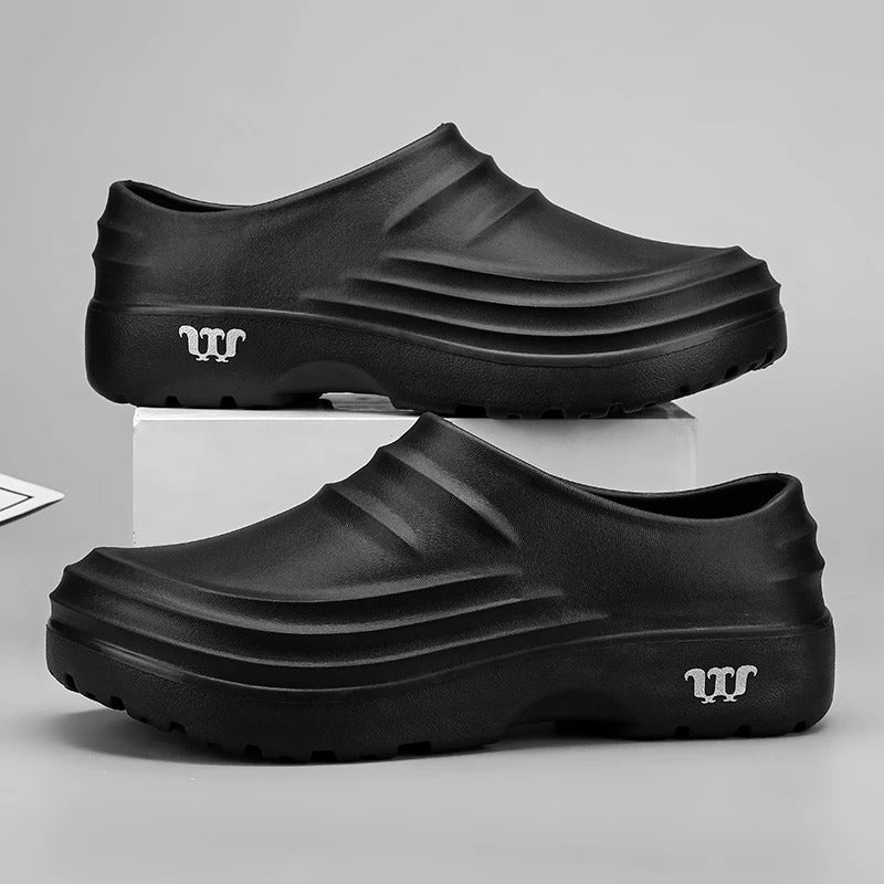 Non-Slip Work Shoes for Professionals — Oil-Resistant Slip-On Chef Shoes for Men and Women — Lightweight Safety Shoes for Kitchen Summer | Sansoti