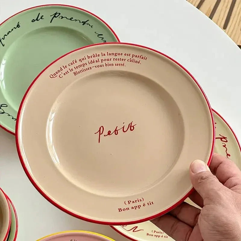 Assiette décorative Pastel Design français Céramique 20,5cm Petit-déjeuner Vaisselle Cadeau | Restfield