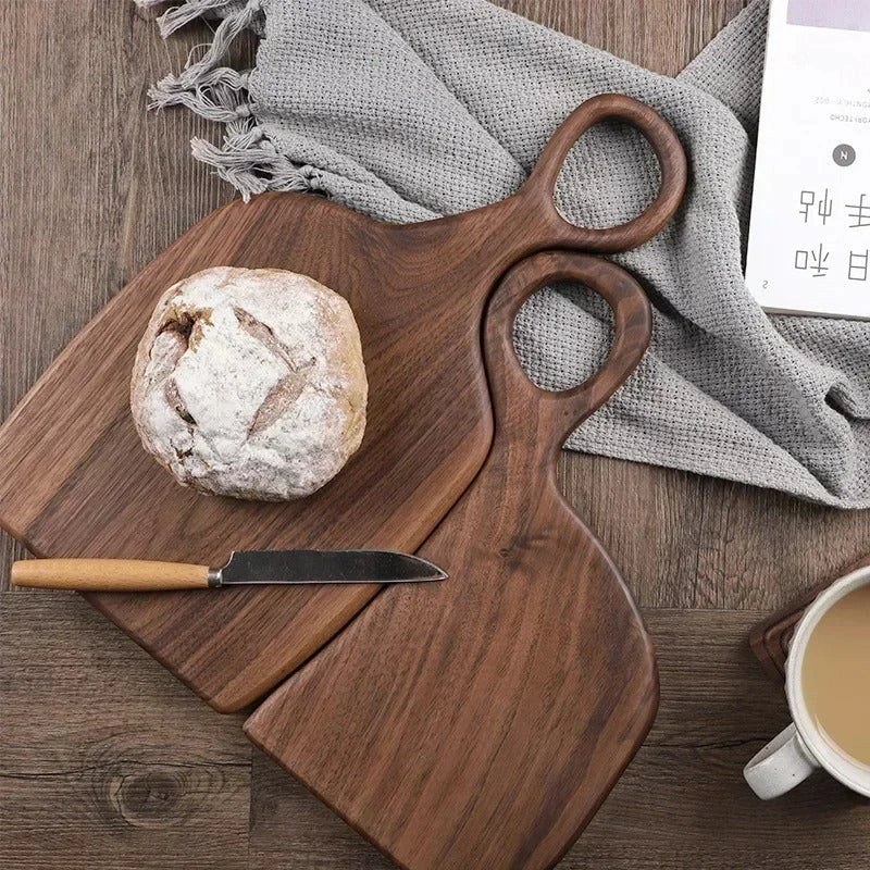 Doppelseitiges Schneidebrett aus Walnussholz für die Küche, zum Servieren und Zubereiten, langlebiges Küchenaccessoire aus Holz | Sansoti