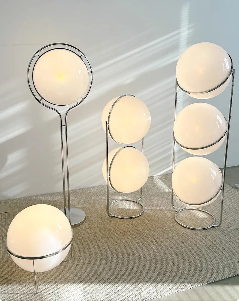 Moderne Vloerlamp met Chroomafwerking en Acrylbollen – Sfeervolle Verlichting voor Woonkamer en Slaapkamer | Sansoti