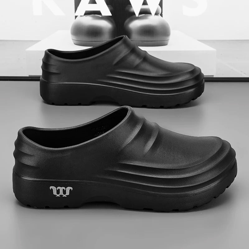 Non-Slip Work Shoes for Professionals — Oil-Resistant Slip-On Chef Shoes for Men and Women — Lightweight Safety Shoes for Kitchen Summer | Sansoti