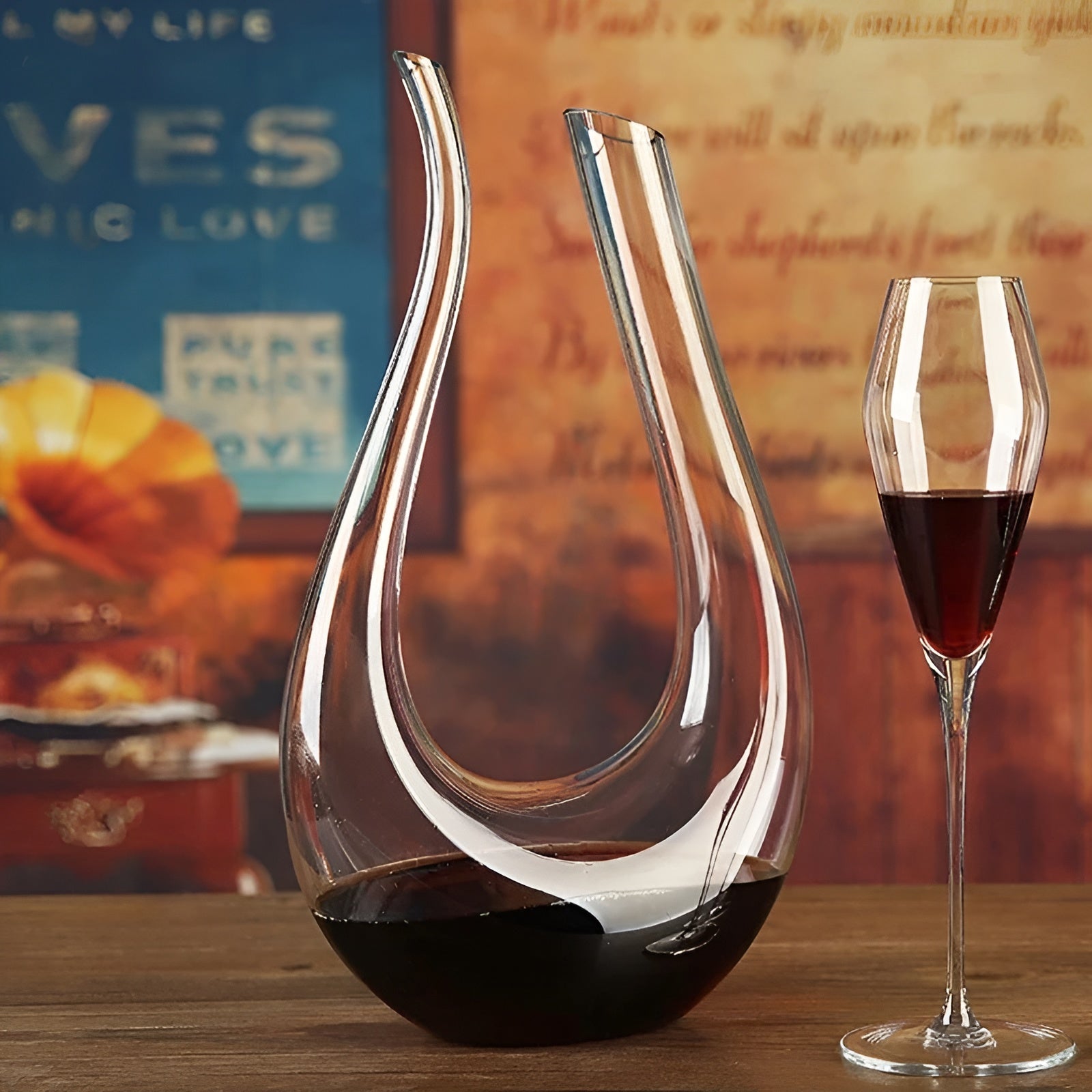 Weinkaraffe mit Belüfter 1500ml Kristallglas Handgeblasen | Restfield