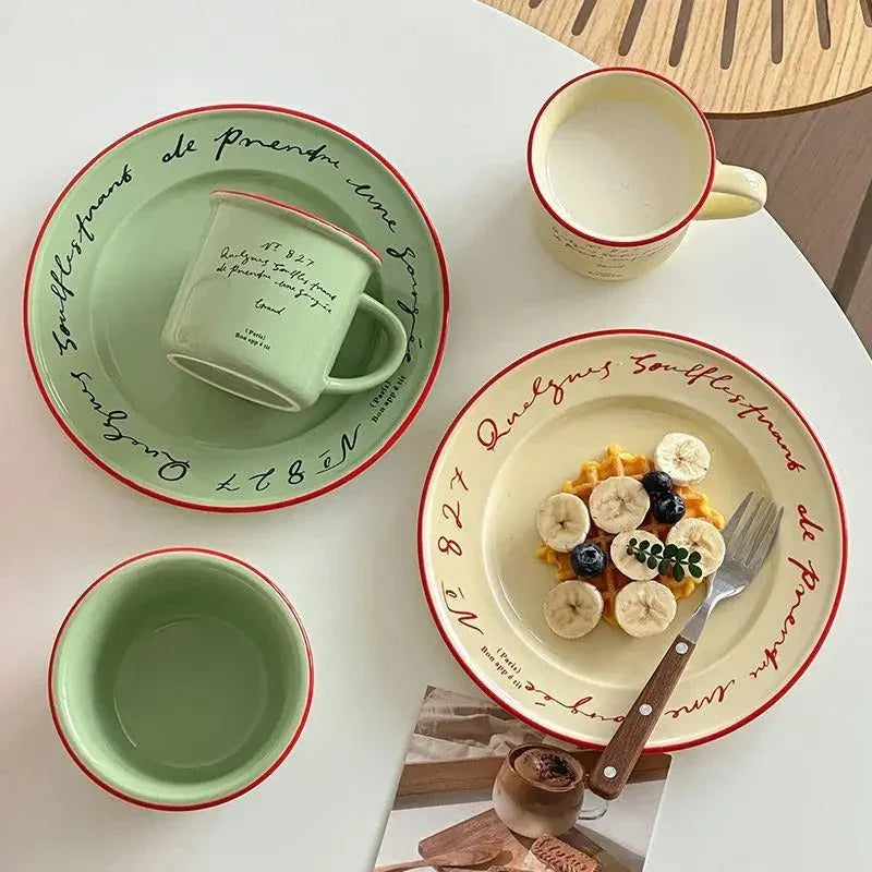 Assiette décorative Pastel Design français Céramique 20,5cm Petit-déjeuner Vaisselle Cadeau | Restfield