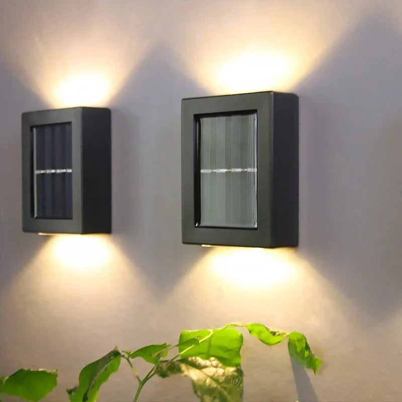 Solar-LED-Außenlampe zur Wandmontage warmweißes Licht wasserdicht IP65 Gartenbeleuchtung Solarenergie Bewegungssensor | Sansoti