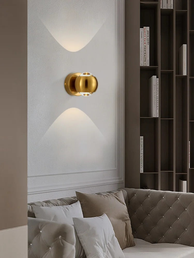 Moderne Wandlamp met LED Verlichting – Messing Afwerking voor Hal & Woonkamer | Sansoti