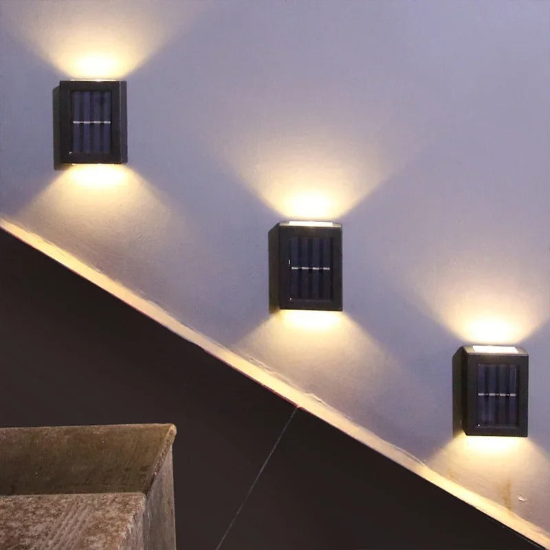 Solar-LED-Außenlampe zur Wandmontage warmweißes Licht wasserdicht IP65 Gartenbeleuchtung Solarenergie Bewegungssensor | Sansoti