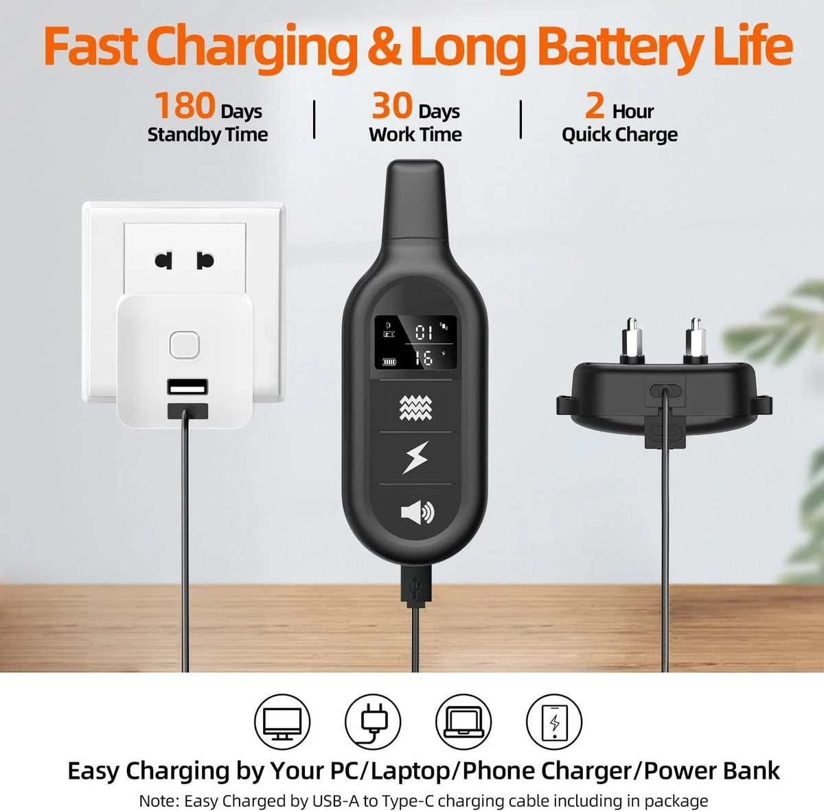 Elektronische Trainingshalsband Hond Waterdicht 1000m Bereik USB Oplaadbaar met Afstandsbediening Hondendressuur | Sansoti