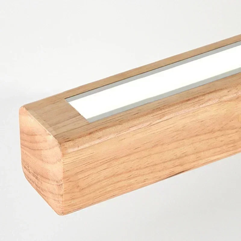 Lineaire Houten Hanglamp LED Scandinavisch Design Eetkamer Woonkamer Slaapkamer Dimbaar Warm Sfeerlicht | Sansoti