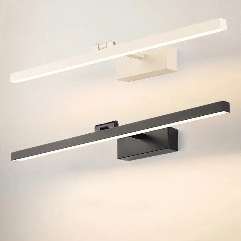 Lampe miroir LED Salle de bain Étanche Noir Argent 40cm à 110cm Éclairage miroir | Restfield