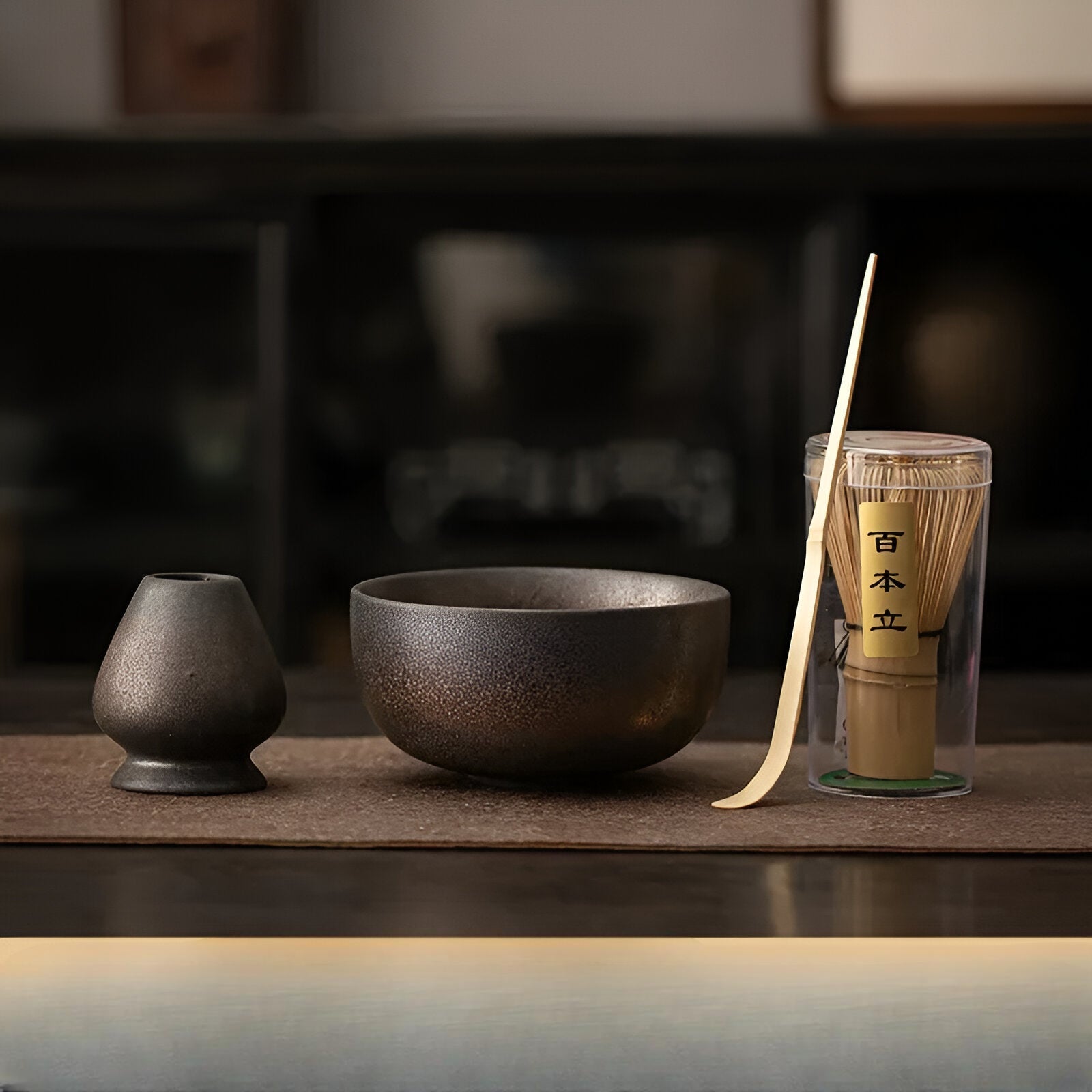 Matcha Set 4 Delig Keramiek Met Bamboe Klopper | Sansoti