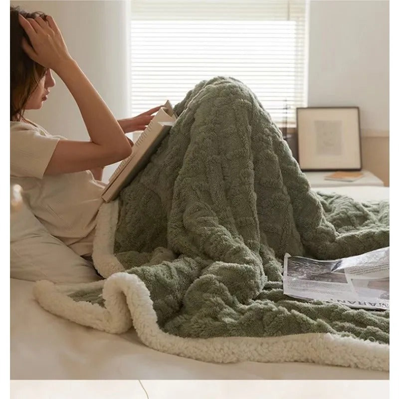 Soft Fleece Throw Dark Brown Green Yellow Beige Blue White Black Lightweight Warm Cuddle Blanket for Sofa and Bed Winter Blanket for Cold Evenings Bedroom Living Room | Sansoti