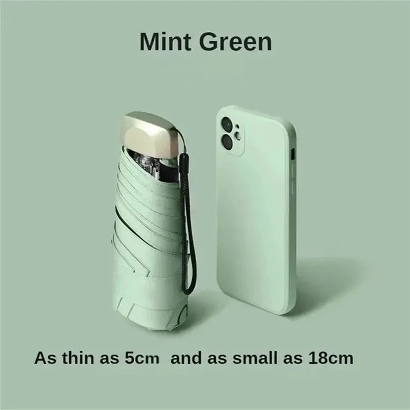 Opvouwbare Mini Paraplu met UV Bescherming Winddicht Compact Regenscherm Zakformaat Reisparaplu Outdoor | Sansoti