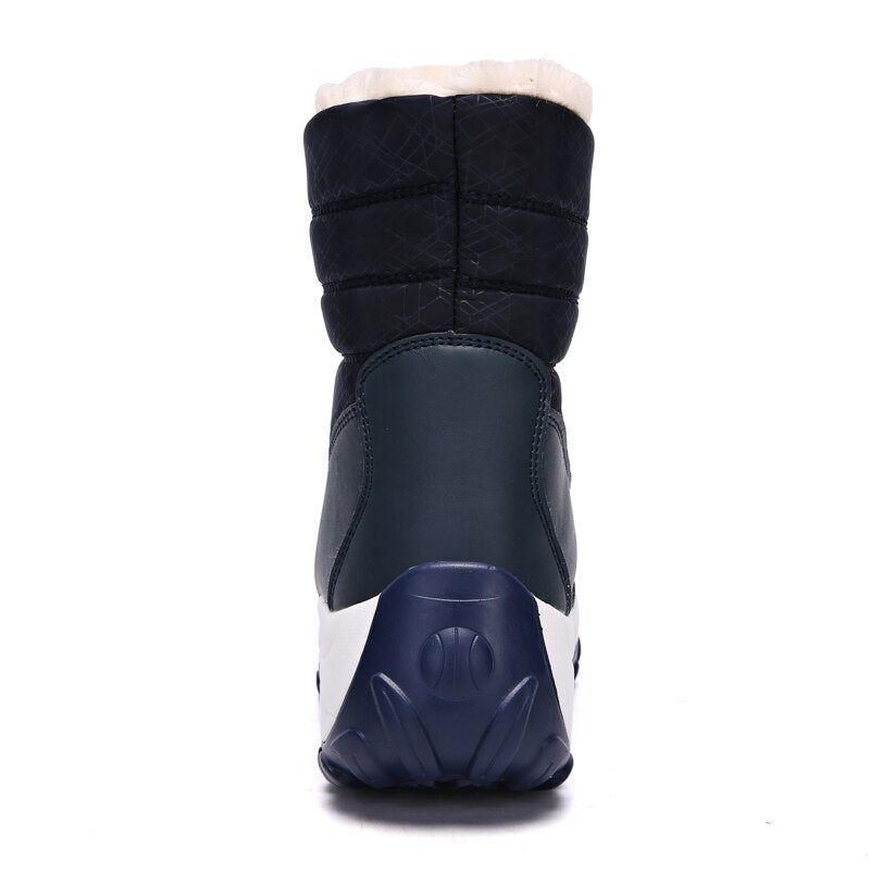Gefütterte Winterstiefel für Damen mit weichem Plüschfutter, Schneestiefel, wasserdicht, lässig, warme Winterschuhe | Sansoti