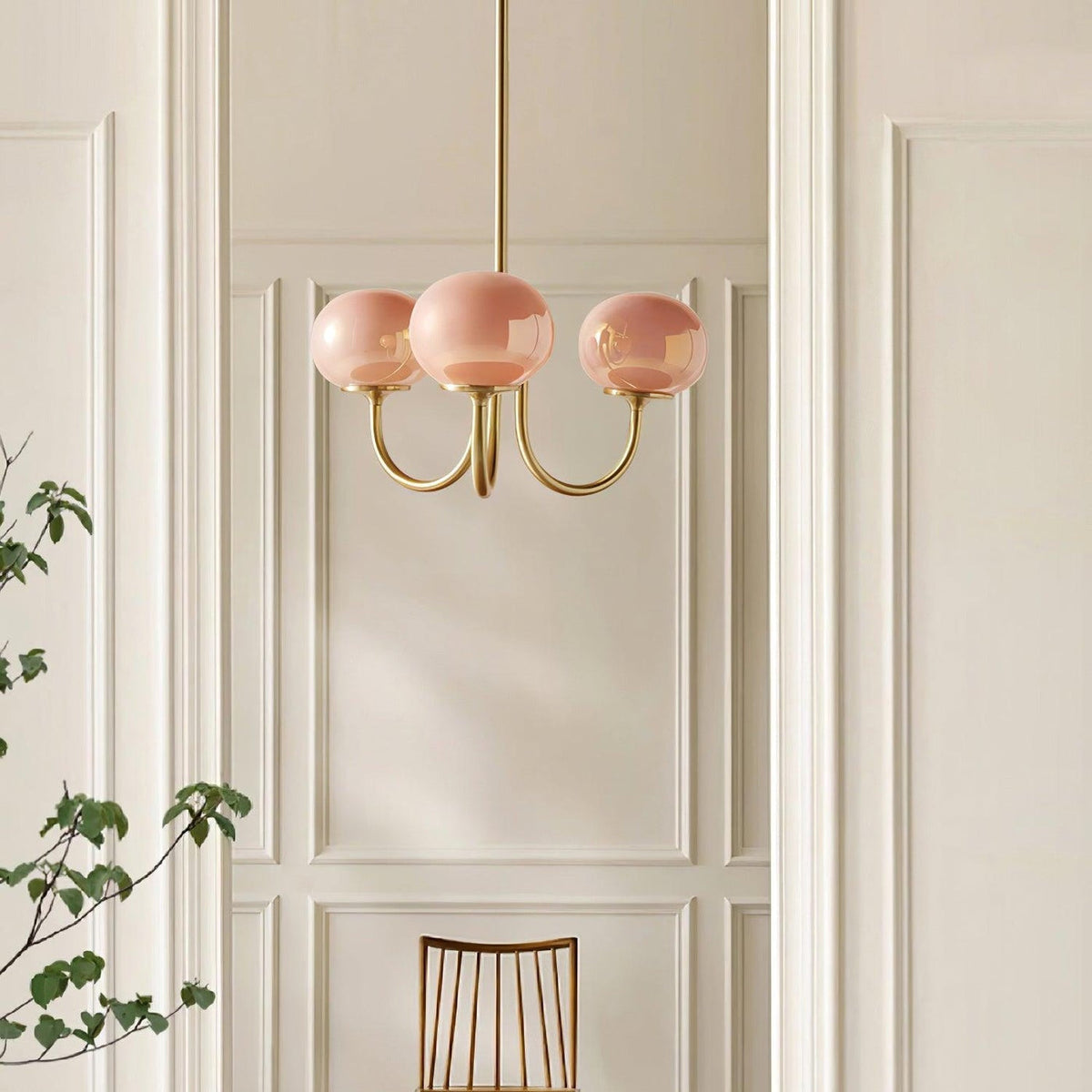 Lustre à boules en verre dépoli, lumière blanc chaud, éclairage pour la salle à manger, le salon et l’entrée, fer forgé moderne | Sansoti
