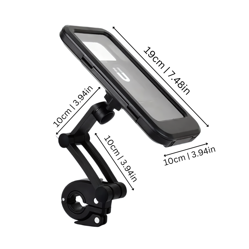 Waterdichte Telefoonhouder Fiets 360° Draaibaar Zwart met Touchscreen Toegang voor Regenweer en Navigatie | Sansoti