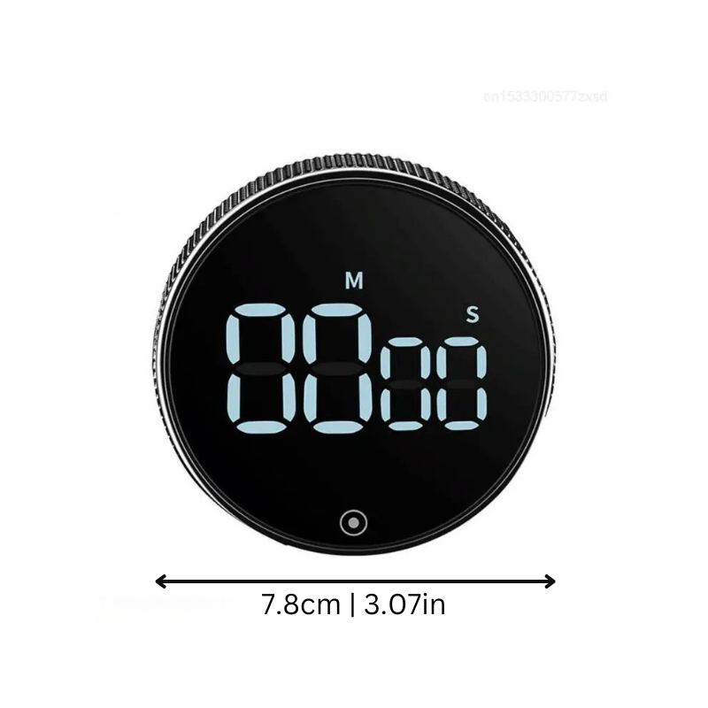 Digitaler Küchentimer mit LED-Display und Magnet – Dreh-Timer für die Küche – Alarm bis 90 dB – 3 Klangstufen | Sansoti