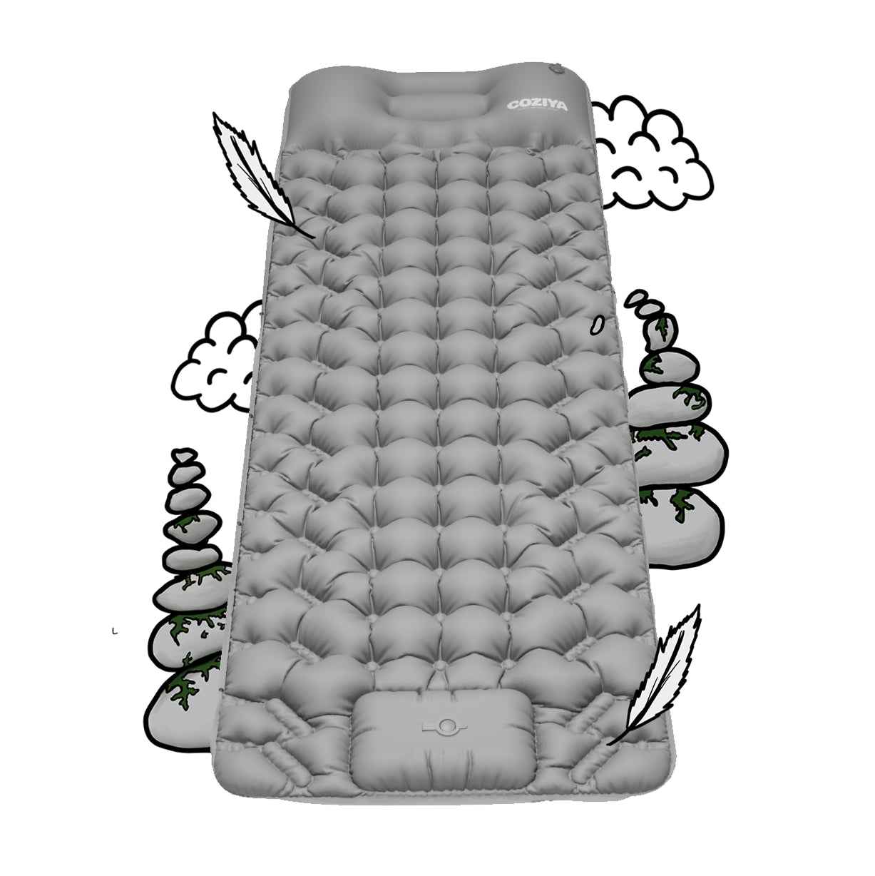 Zelfopblazende Slaapmat met Geïntegreerde Pomp voor Outdoor Camping Wandelen | Sansoti