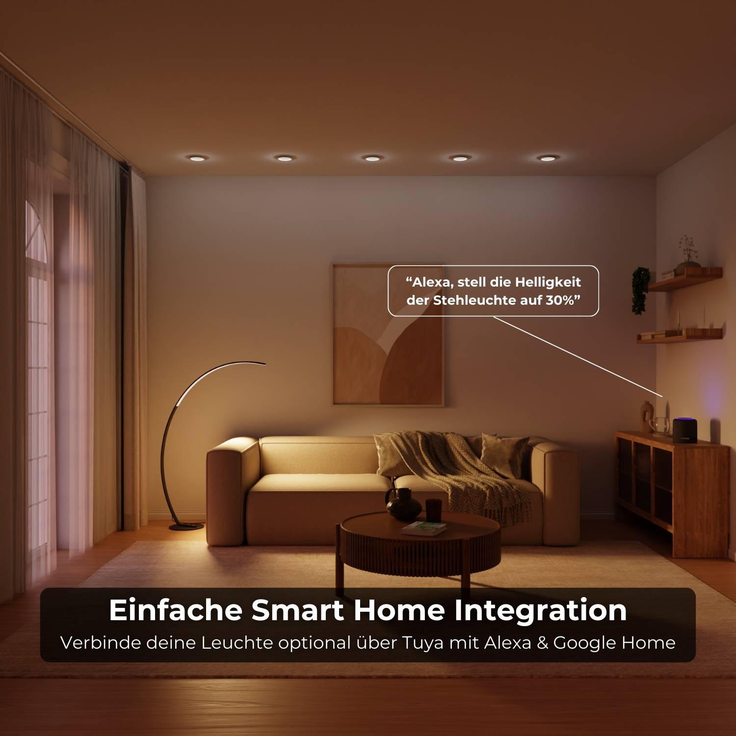 Vireon Bogenlampe – Minimalistische Design-Stehlampe für Wohnzimmer & Leseecke | Restfield